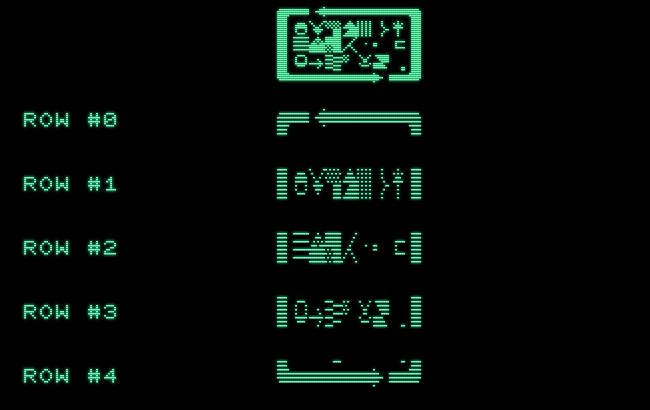Rows and scan-lines as drawn by “Hi-Res”.