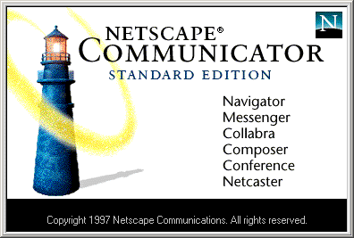 Splash screen of Netscape Communicator 4.04