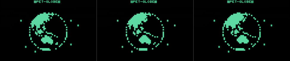 "PET-Globe": animation frames.