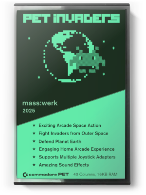 PET Invaders cassette media (digital mockup)