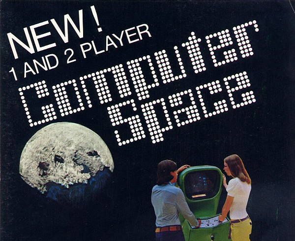 Display graphics of the flyer for the 2-players version of Computer Space